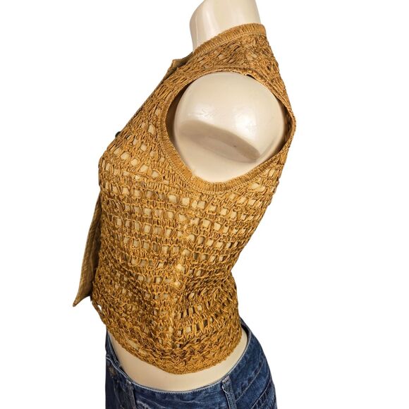Vtg 60s I Magnin Bill Atkinson Glen of Michigan Twine Top Sz S Boho Cottagecore - Picture 4 of 16